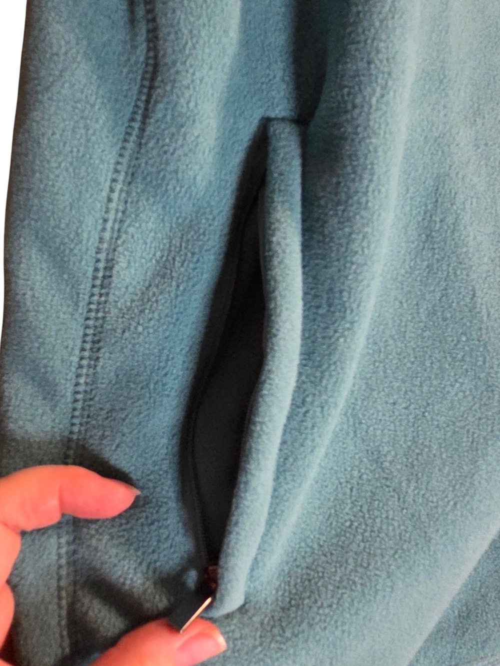 Avenue Teal Zip-Front Fleece Vest - Picture 3 of 4